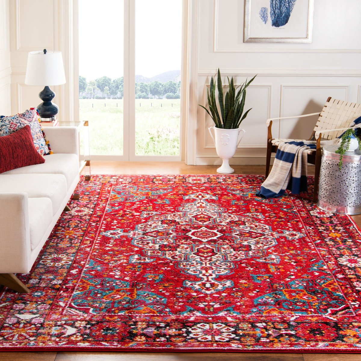 Safavieh Vintage Hamadan Vth 222 Rugs, Red White And Blue Area Rugs