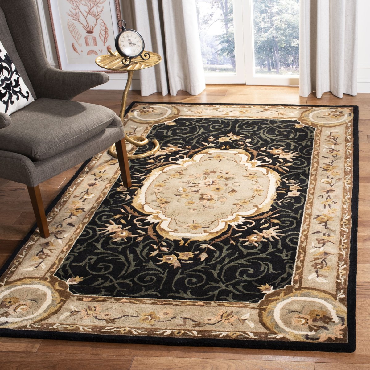 Traditional Elegance 100% Wool Floral Design Soft Multi Rug Hand Tufted Carpet 