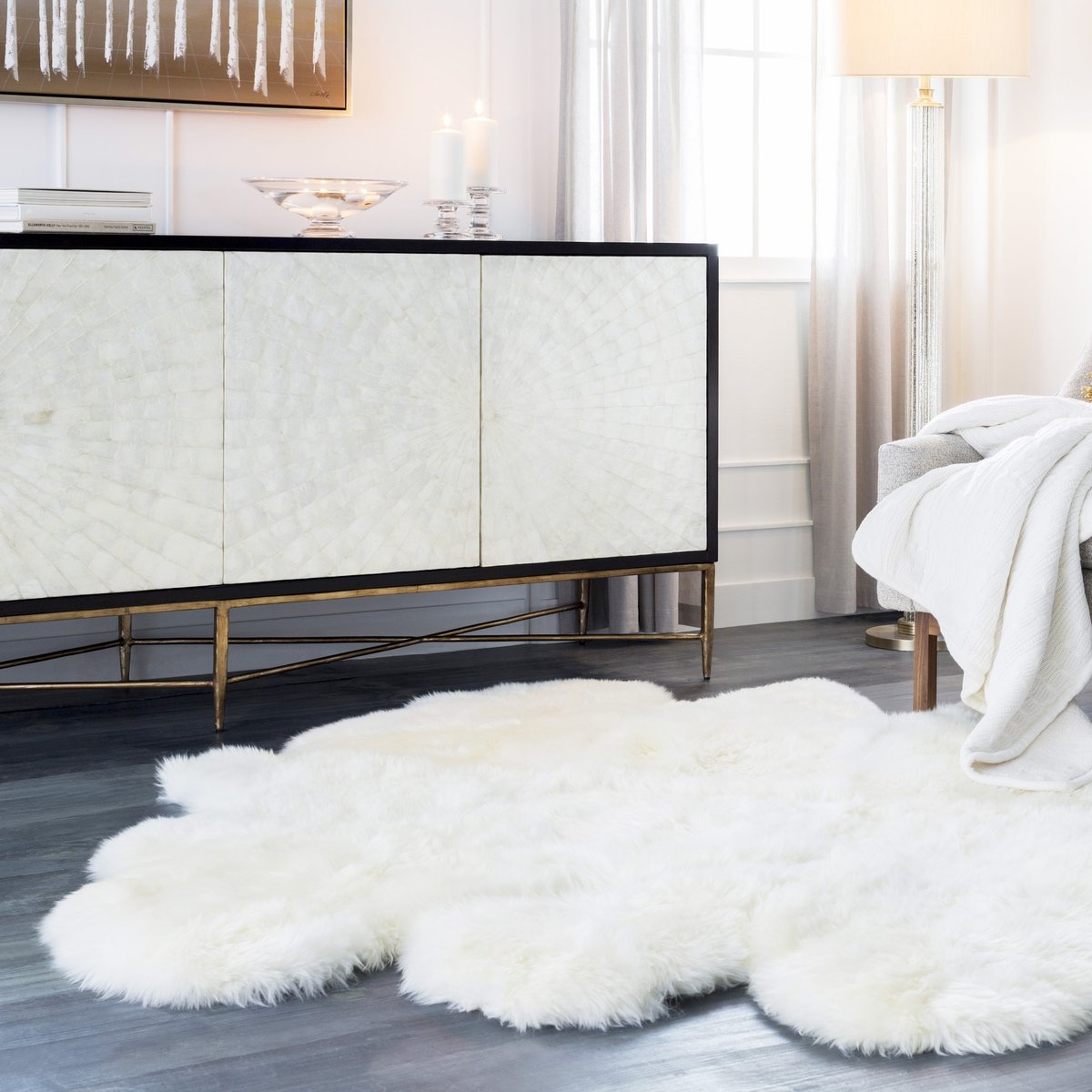 Chic and Fuzzy - White Living Room Decor Ideas