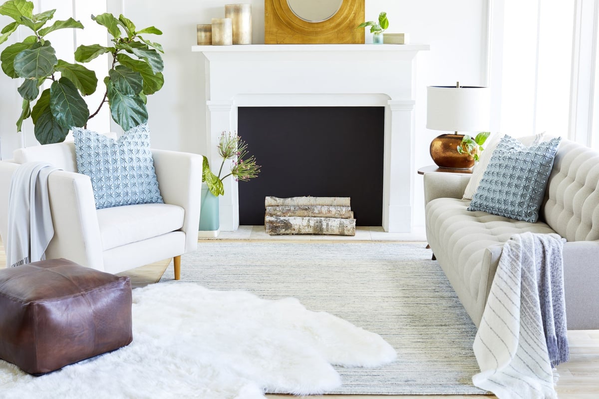Painted Fireplace - White Living Room Ideas