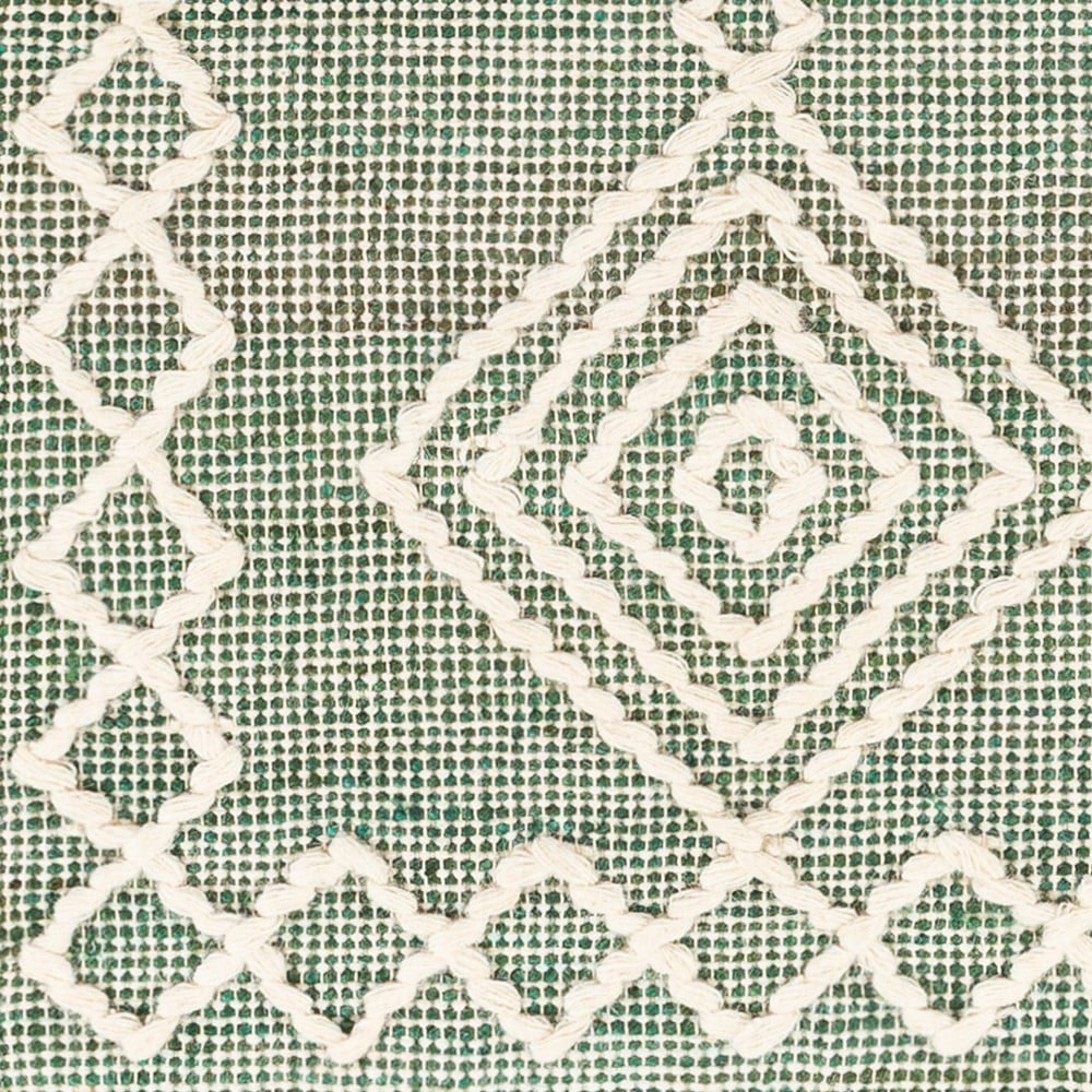 Norwood Sage Green Hand Woven Diamond Design Fringed Area Rugs