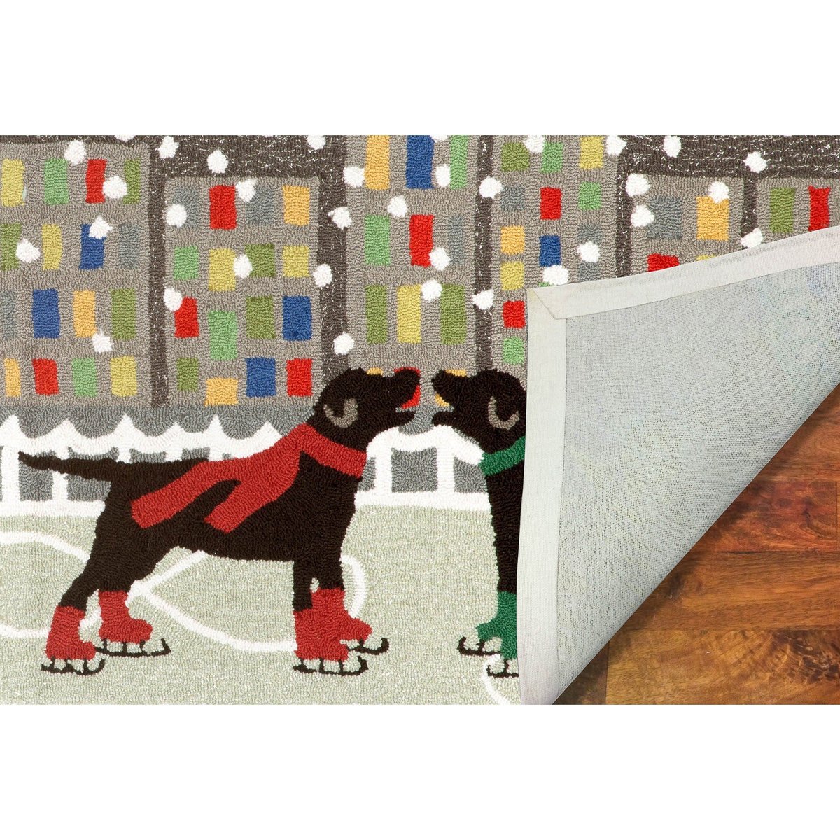Liora Manne Frontporch Holiday Ice Dogs Indoor/Outdoor Rug Multi 30x48