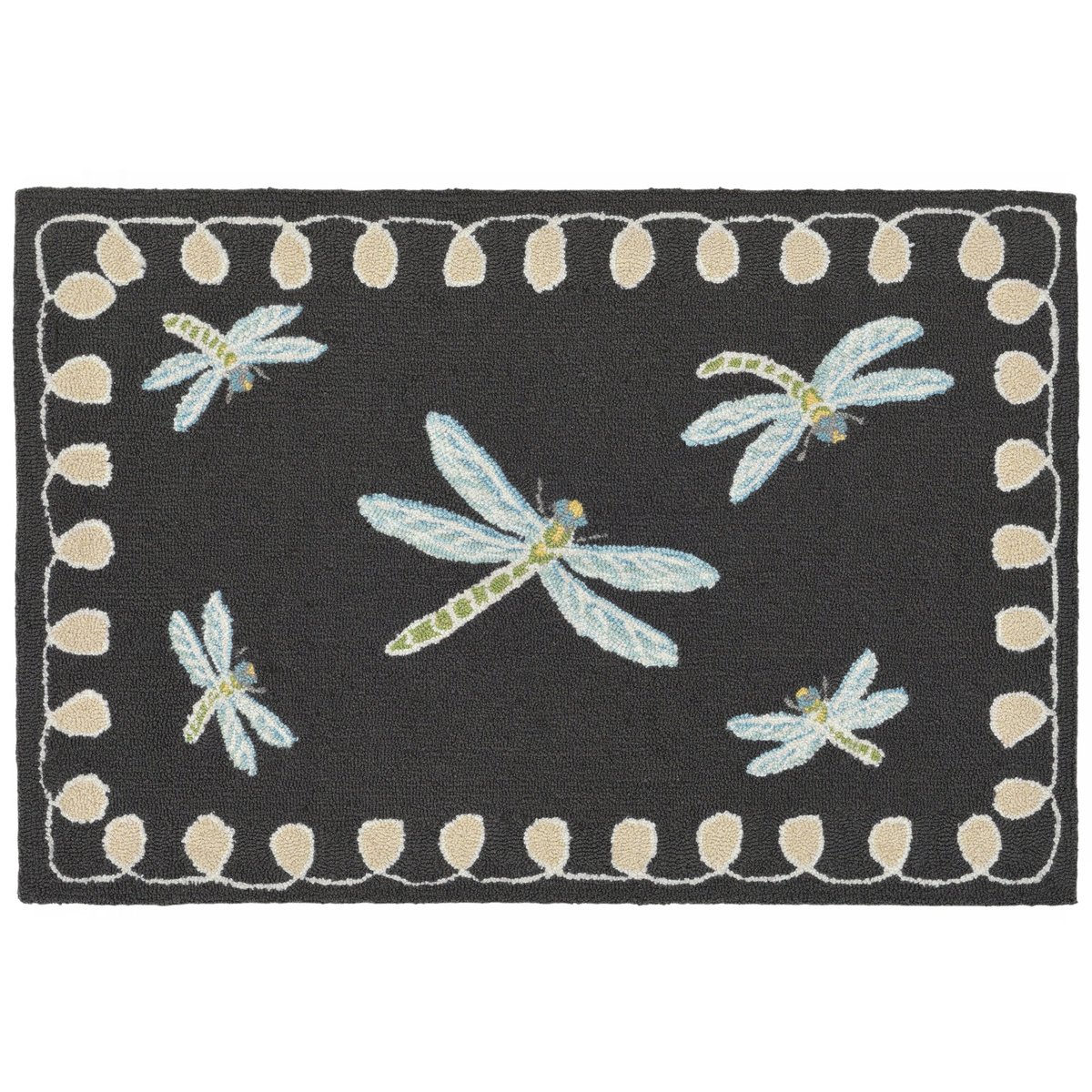 Home and Living Bedroom Dragonflies on Black Floor Carpet Rug Made to Order Indoor Area Rug Rug for Living Room Outdoor Custom Made