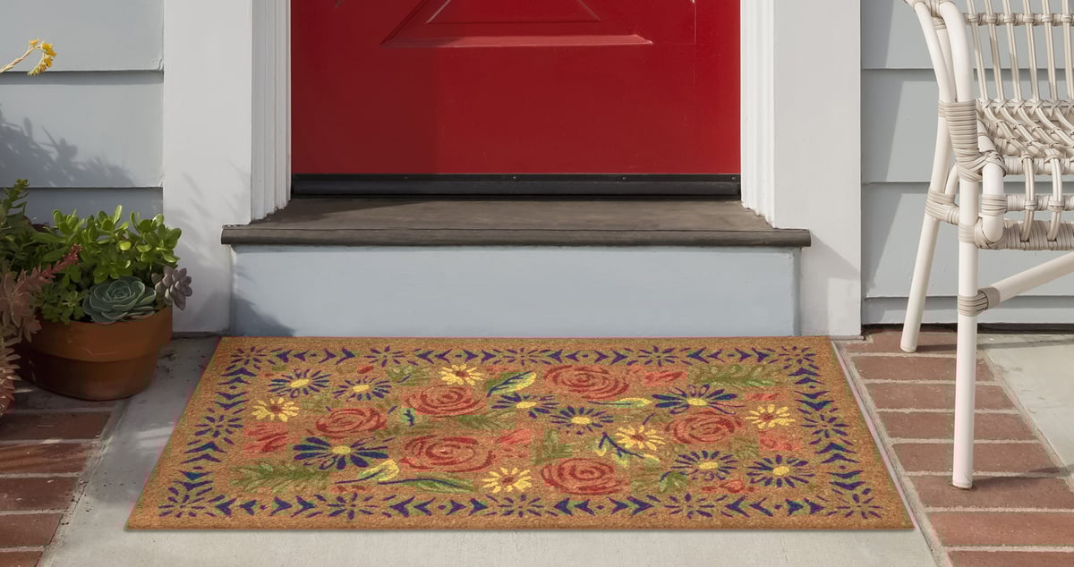 Liora Manne Natura Block Print Flowers Area Rugs | Floral / Botanical ...