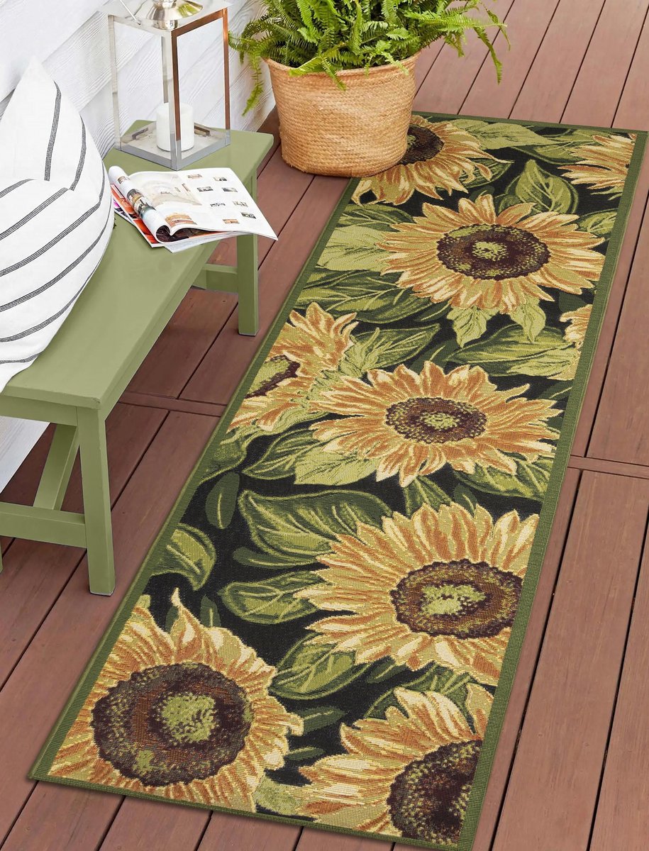Liora Manne Marina Sunflowers Area Rugs | Floral / Botanical ...