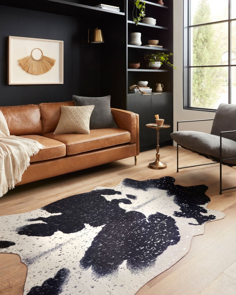Black, White and Caramel - Black and White Living Room Design Advice