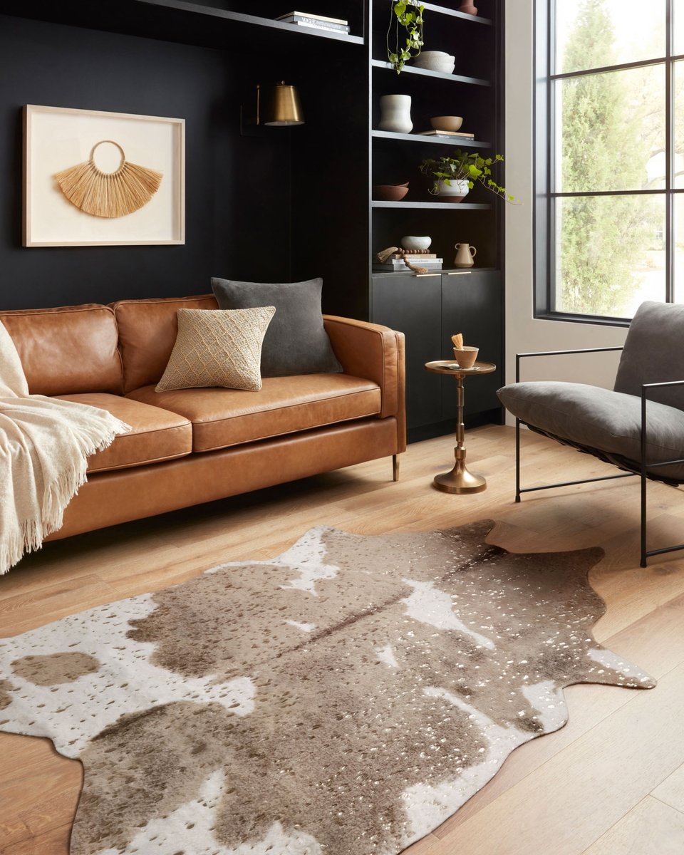 Get fluffy and luxurious with a faur fur living room rug