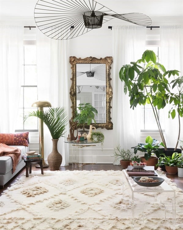 All Textures and Plants - Boho Living Room Decor Ideas