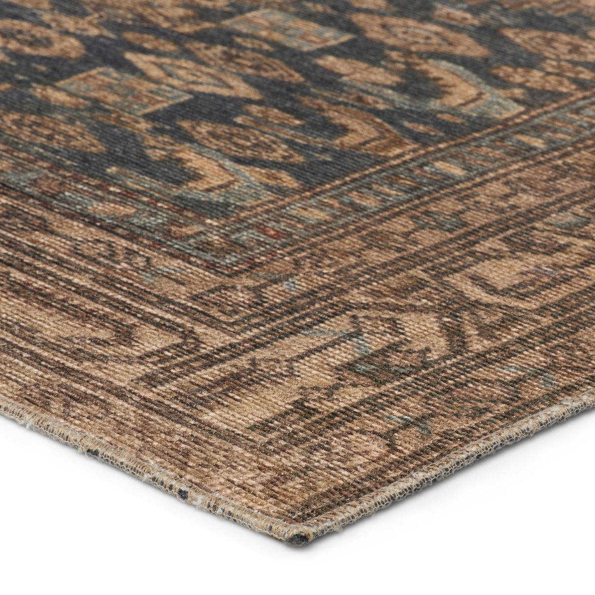 Vibe by Jaipur Living-Canteena Printed-Reeves-Brown, Blue (CAN-03)
