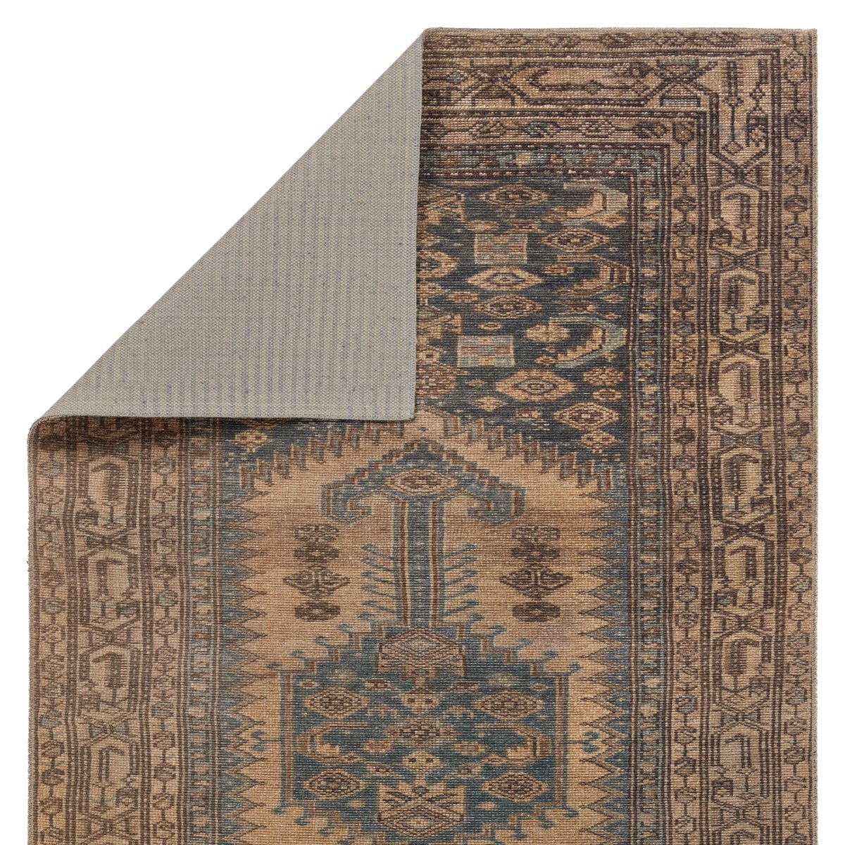 Vibe by Jaipur Living-Canteena Printed-Reeves-Brown, Blue (CAN-03)