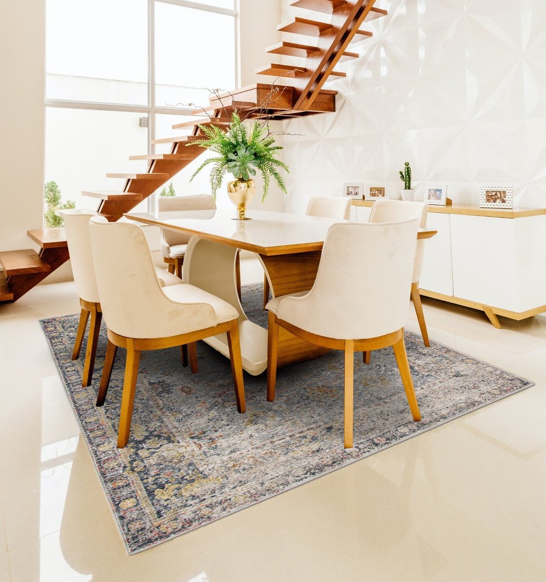 Contemporary Ground- White Dining Room Decor Ideas
