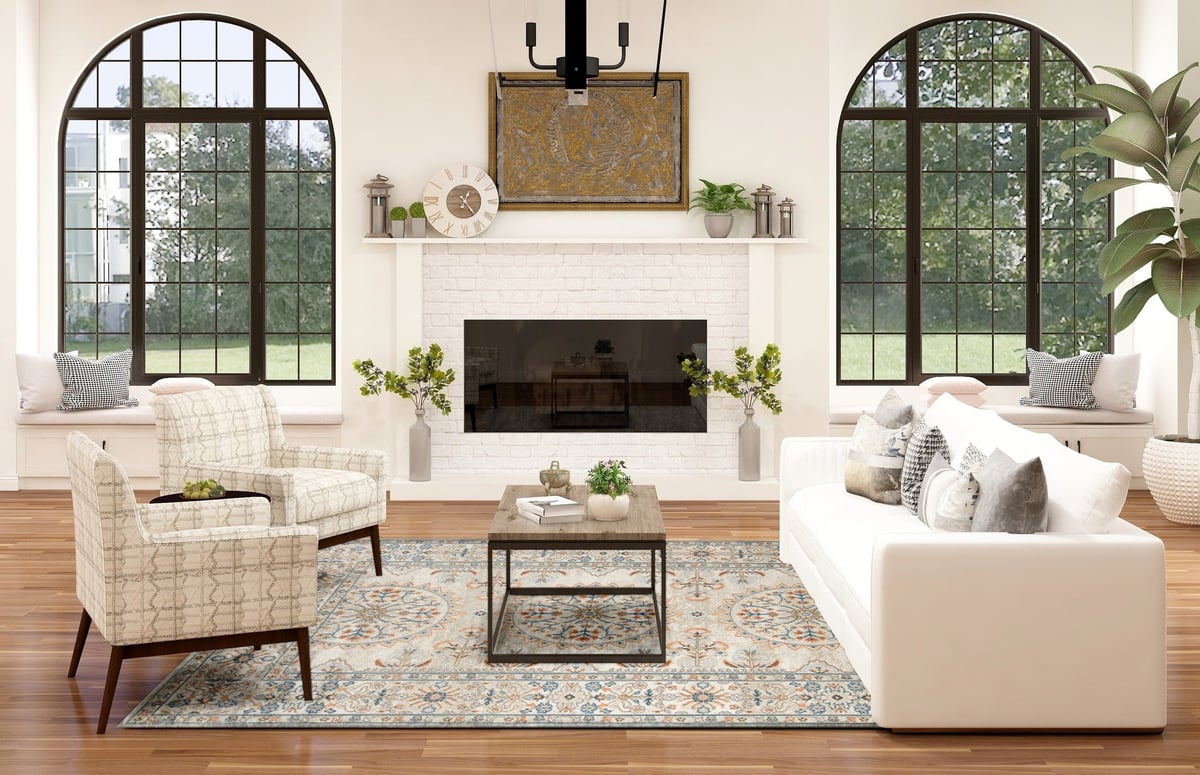 Away from the Walls - Large Living Room Decorating Tips