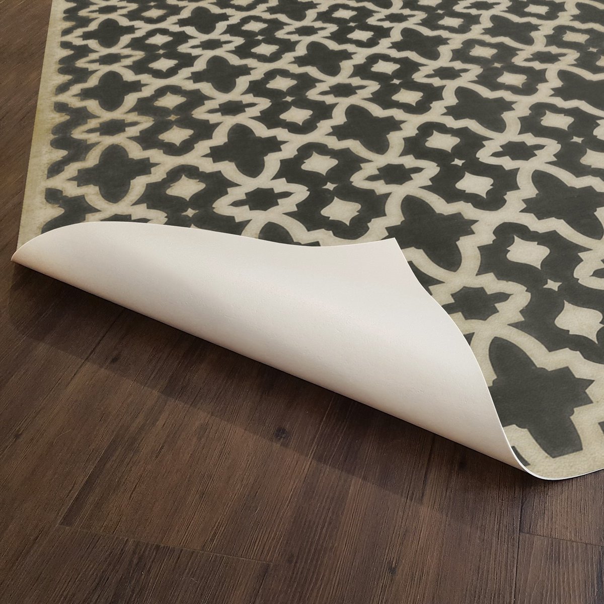 Vinyl rug with cow print