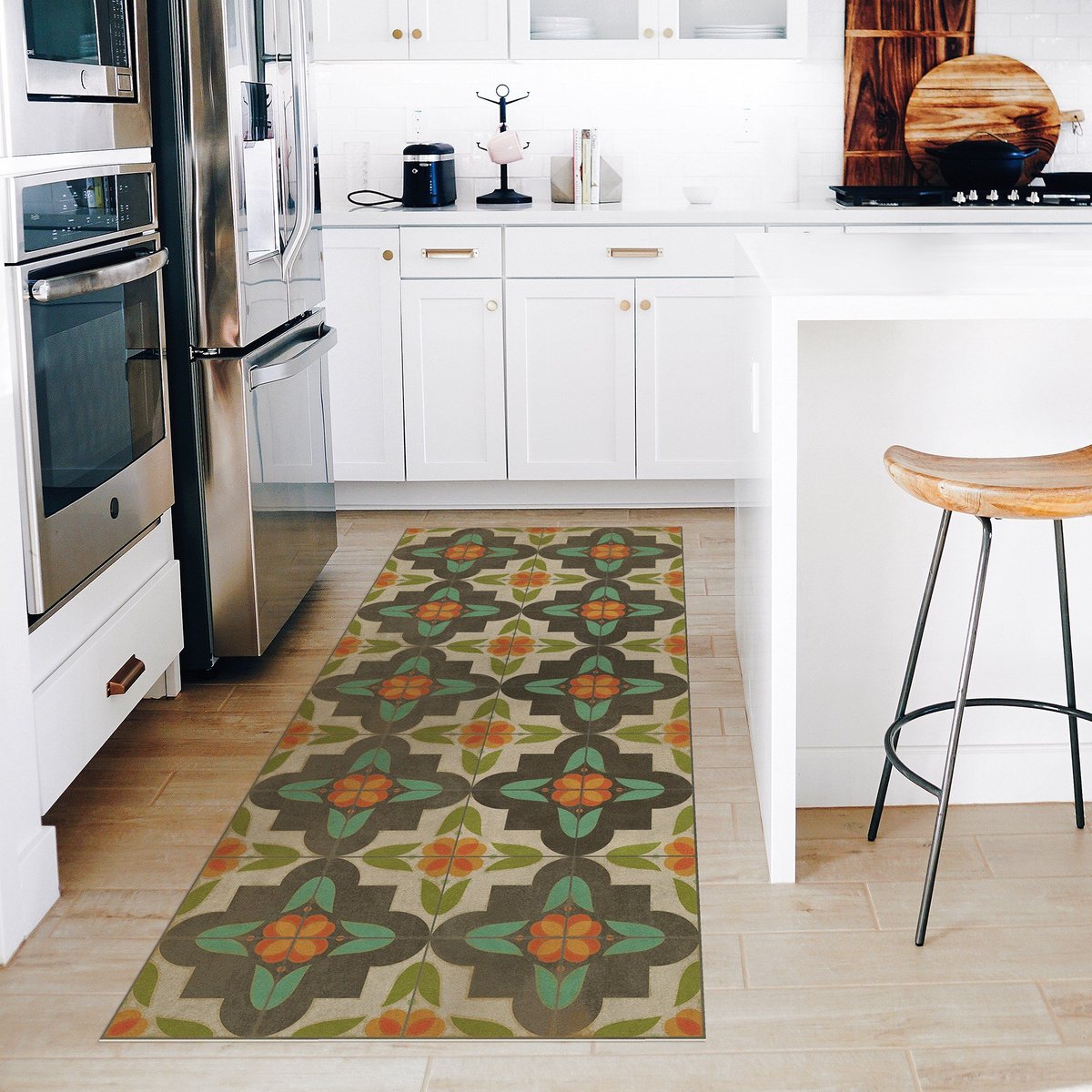 Spicher and Company Vintage Vinyl Floor Cloths Pattern 81 Modern Area Rugs, Rugs Direct