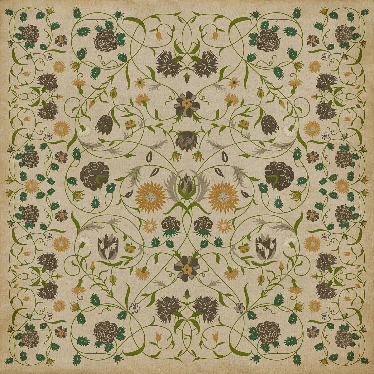 Spicher and Company Williamsburg Vintage Vinyl Floral Rugs | Rugs Direct