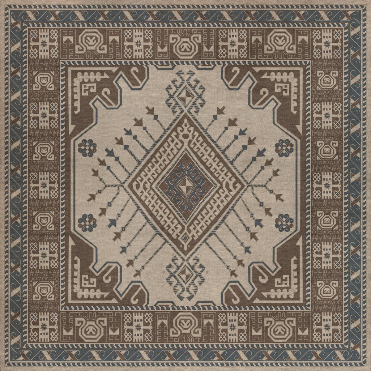 Spicher and Company-Persian Bazaar Vintage Vinyl-Bergama-Beige, Brown, Blue - Adnan