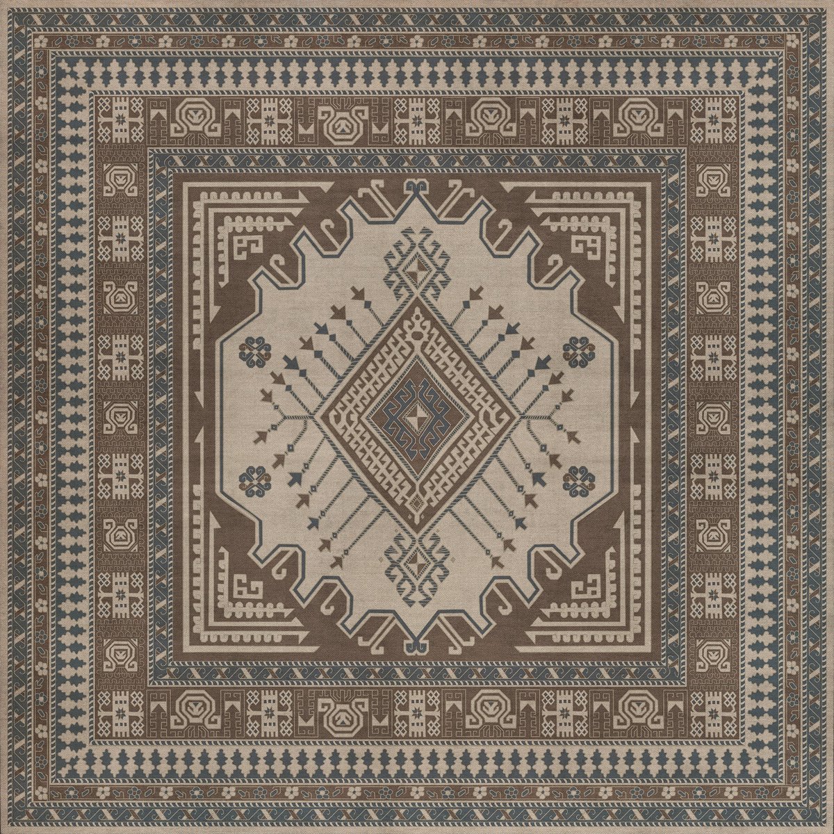 Spicher and Company-Persian Bazaar Vintage Vinyl-Bergama-Beige, Brown, Blue - Adnan