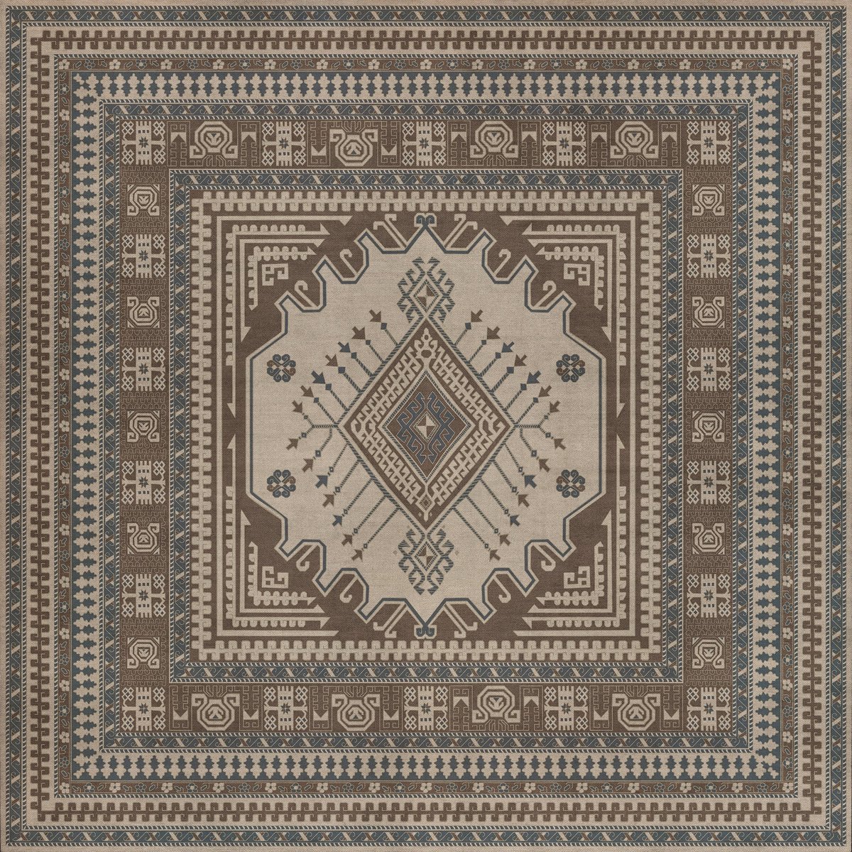 Spicher and Company-Persian Bazaar Vintage Vinyl-Bergama-Beige, Brown, Blue - Adnan