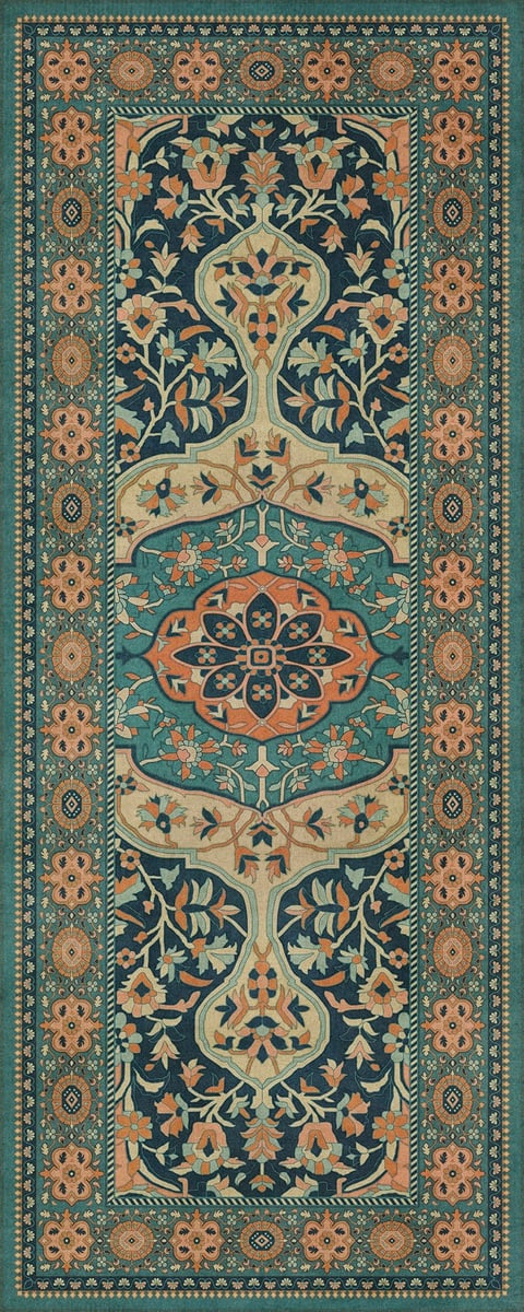 turquoise-red-gold-kitchen - Bazaar Home Decorating