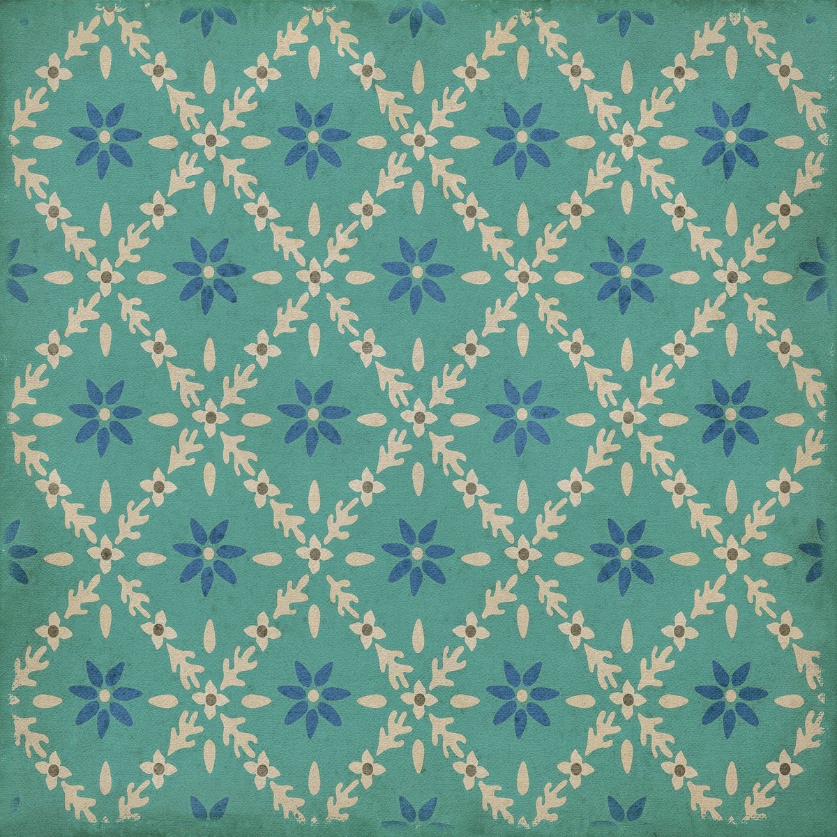 Spicher and Company-Williamsburg Vintage Vinyl-Naturalist-Blue, Cream - Bartram