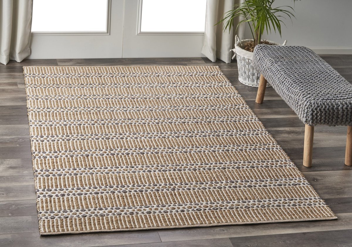 Gray and Tan Interwoven Scatter Rug