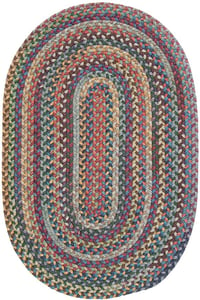 Hooked Wool and Braided Cotton Bear Round Accent Rug