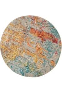 Abstract Round Rugonedraw Floor Carpetdecorative Non Slip Circle