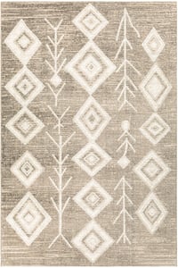 Raia Charcoal and Grey Tribal Distressed Washable Rug