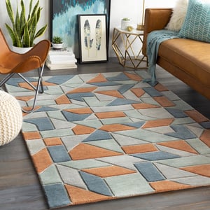 Blue Geometric Area Rugs & Carpets Rugs Direct
