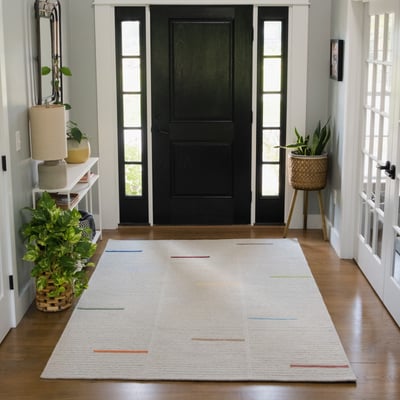 Bali Heathered Ivory Wool Braided Area Rug
