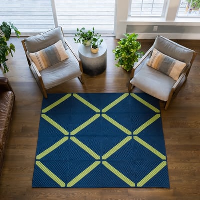 Kona Neon Bluetopia Braided Outdoor Area Rug