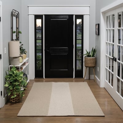 Lyza Beige Linen Wool Braided Area Rug