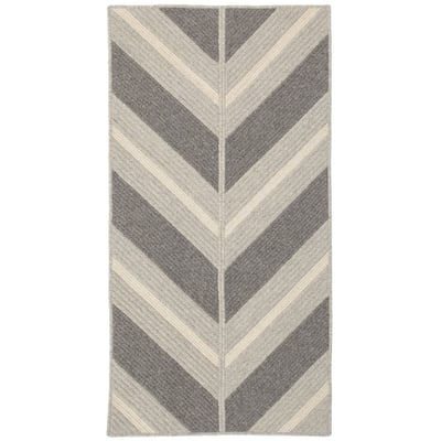 Milo Runner Moonwalk Grey Wool Braided Area Rug