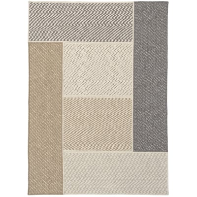 Patchwork Natural Menage Wool Braided Area Rug