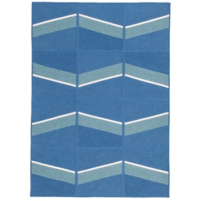 Sapphire Blue Lagoon Wool Braided Area Rug