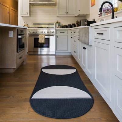 Sunbrella - Catala Runner Ebony/Ivory Braided Outdoor Area Rug