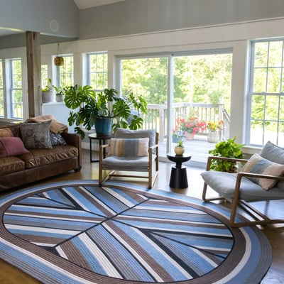 Sunbrella - Voodoo Driftwood Spice Braided Outdoor Area Rug