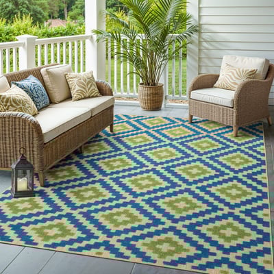 Cayman 2063Z Sand/Blue Outdoor Area Rug