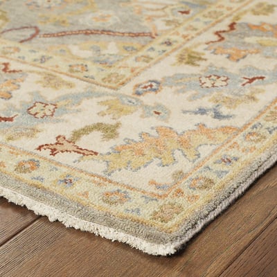 Palace II 10305 Grey/Beige Wool Hand-Knotted Area Rug