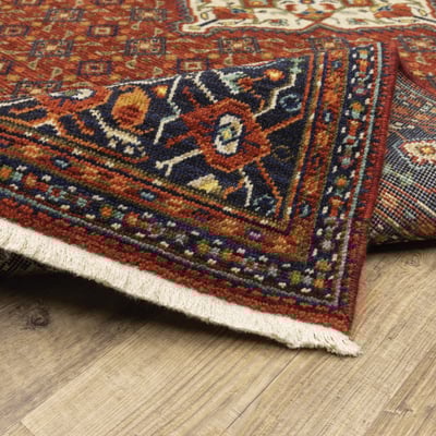 Lilihan 1C Red/Blue Wool Area Rug