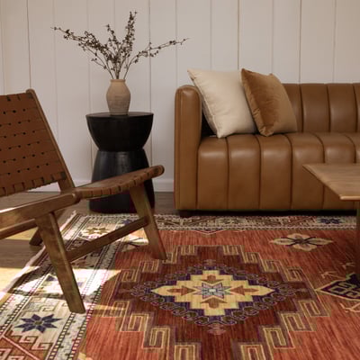 Lilihan 5504P Red/Tan Wool Area Rug
