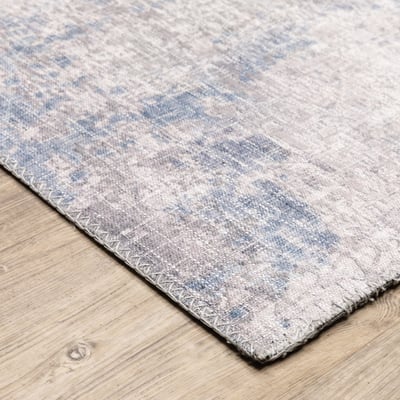 Myers Park Printed MYP-12 Grey/Blue Area Rug