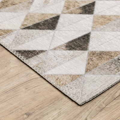 Myers Park Printed MYP-18 Beige/Grey Area Rug