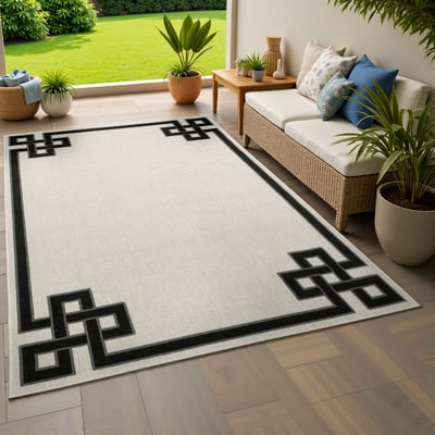Torrey 1530 Beige/Black Outdoor Area Rug
