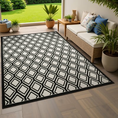 Torrey 4151 Beige/Black Outdoor Area Rug