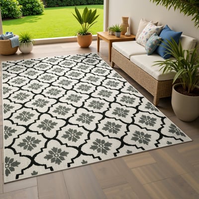Torrey 5562 Beige/Black Outdoor Area Rug