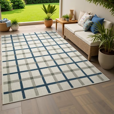 Torrey 7150 Beige/Blue Outdoor Area Rug