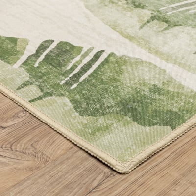 Fiji FIJ-02 Beige Machine-Washable Non-Slip Backing Outdoor Printed Area Rug