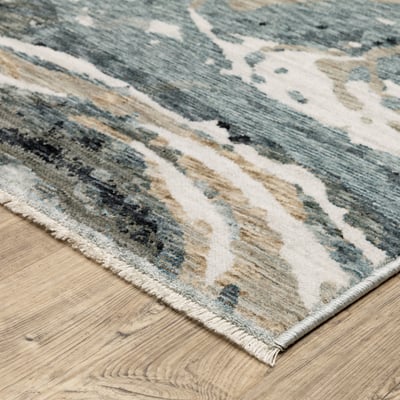 Echo ECH07 Blue/Ivory Area Rug