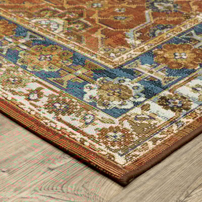 Naples 1204X Rust/Blue Outdoor Area Rug